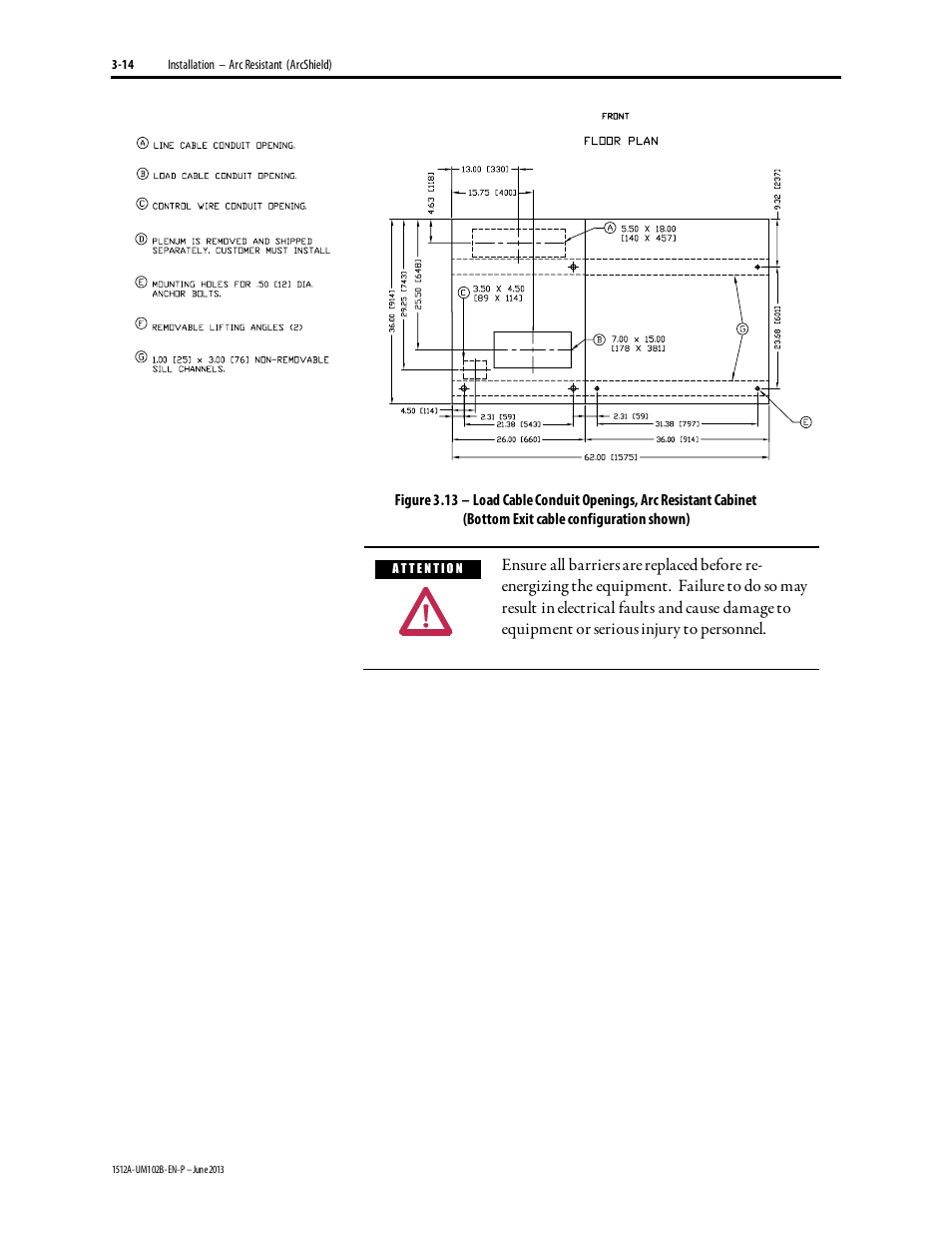 Rockwell Automation 1512A MV Controllers - 800A One-High Cabinet User Manual | Page 39 / 105