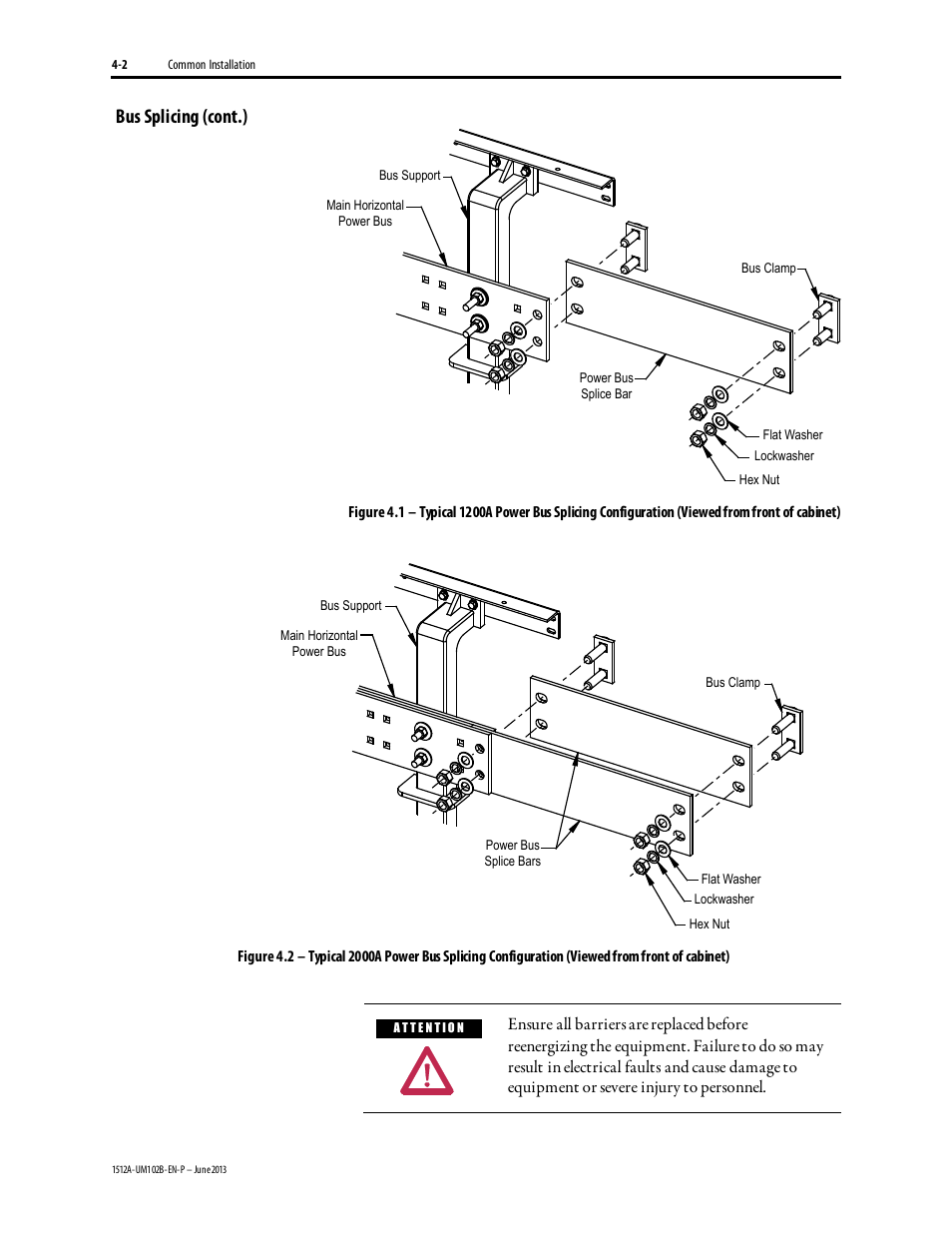 Bus splicing (cont.) | Rockwell Automation 1512A MV Controllers - 800A One-High Cabinet User Manual | Page 41 / 105