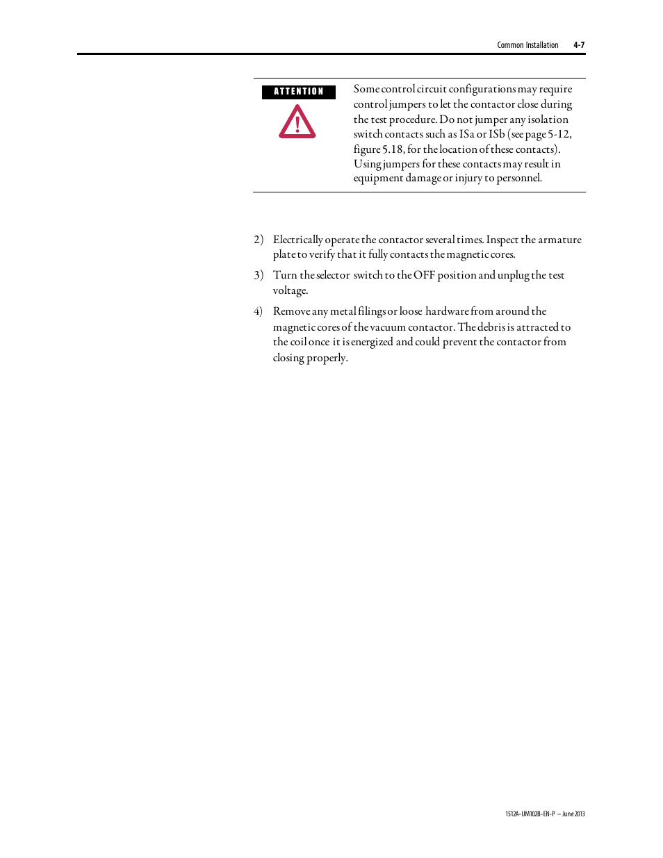 Rockwell Automation 1512A MV Controllers - 800A One-High Cabinet User Manual | Page 46 / 105