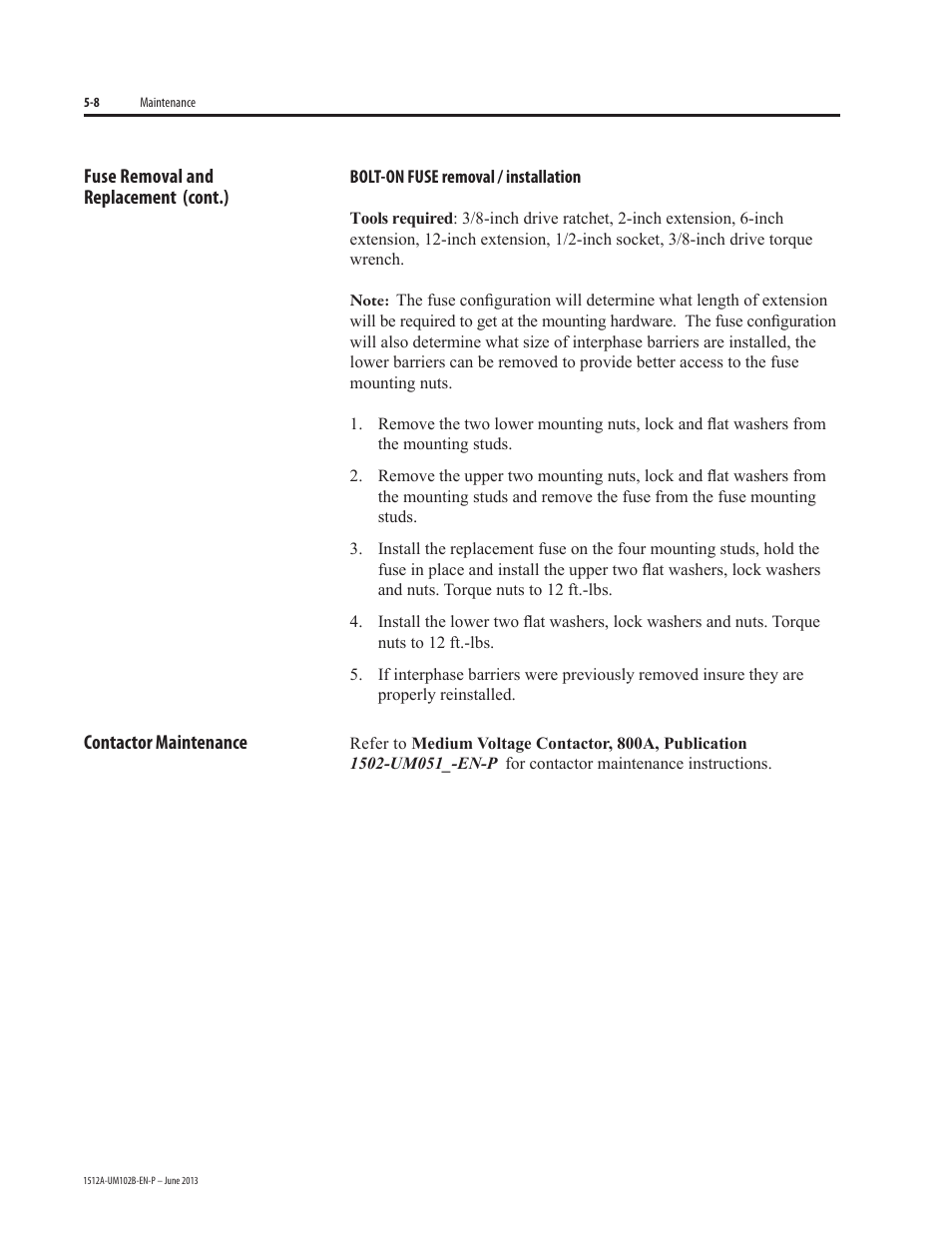 Rockwell Automation 1512A MV Controllers - 800A One-High Cabinet User Manual | Page 56 / 105