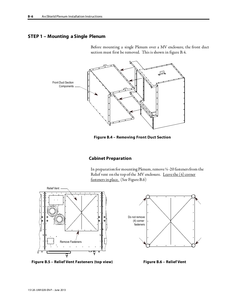 Step 1 – mounting a single plenum | Rockwell Automation 1512A MV Controllers - 800A One-High Cabinet User Manual | Page 88 / 105