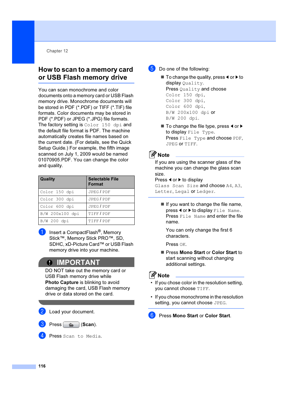Important | Brother MFC 6890CDW User Manual | Page 125 / 227
