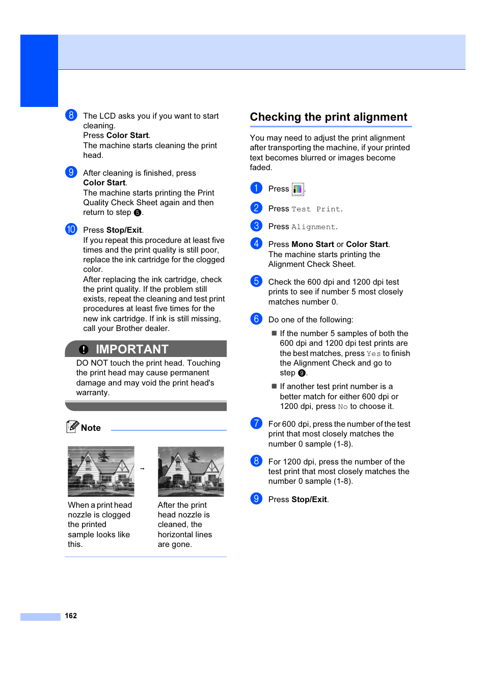 Checking the print alignment, Important | Brother MFC 6890CDW User Manual | Page 171 / 227