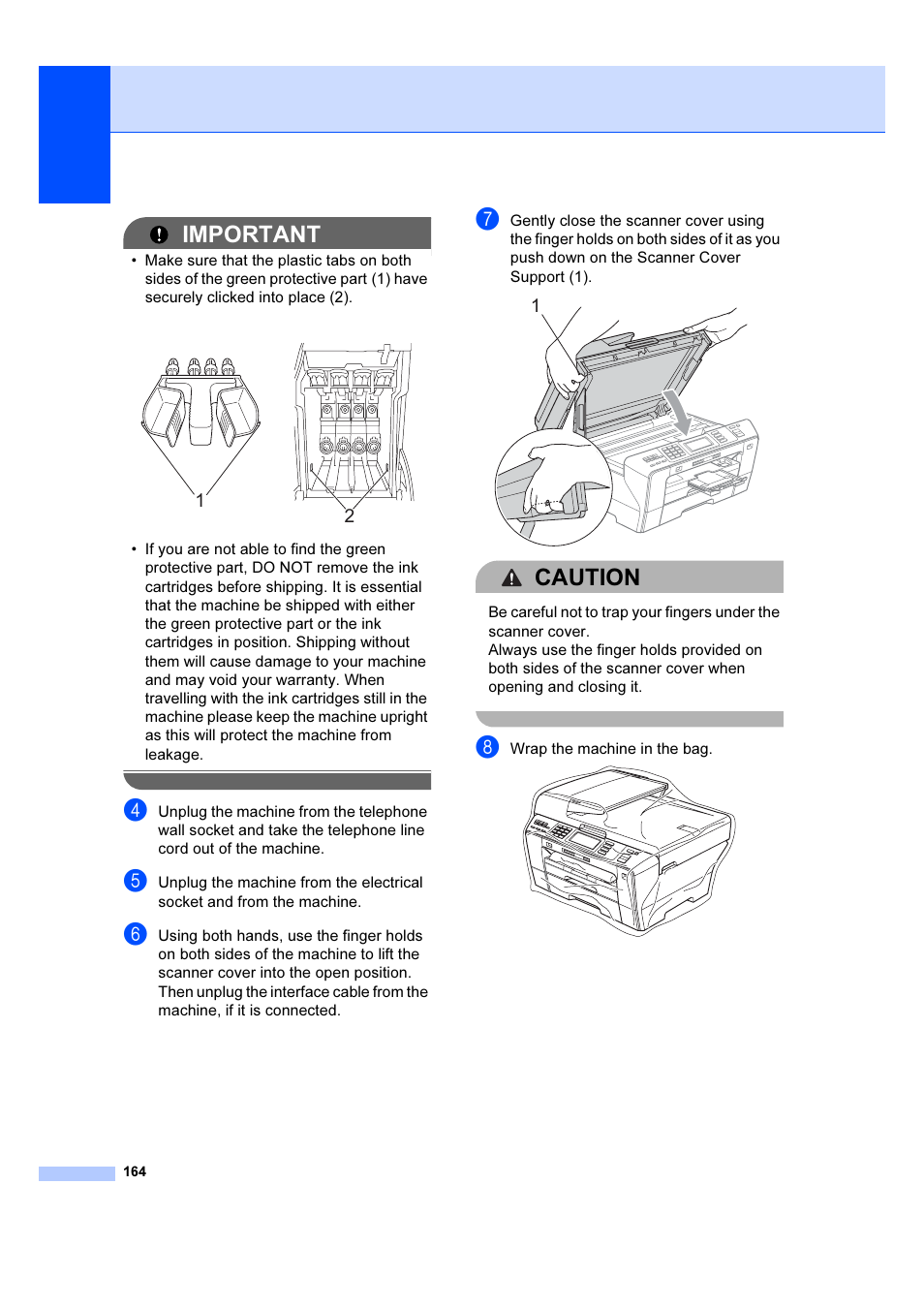 Important, Caution | Brother MFC 6890CDW User Manual | Page 173 / 227