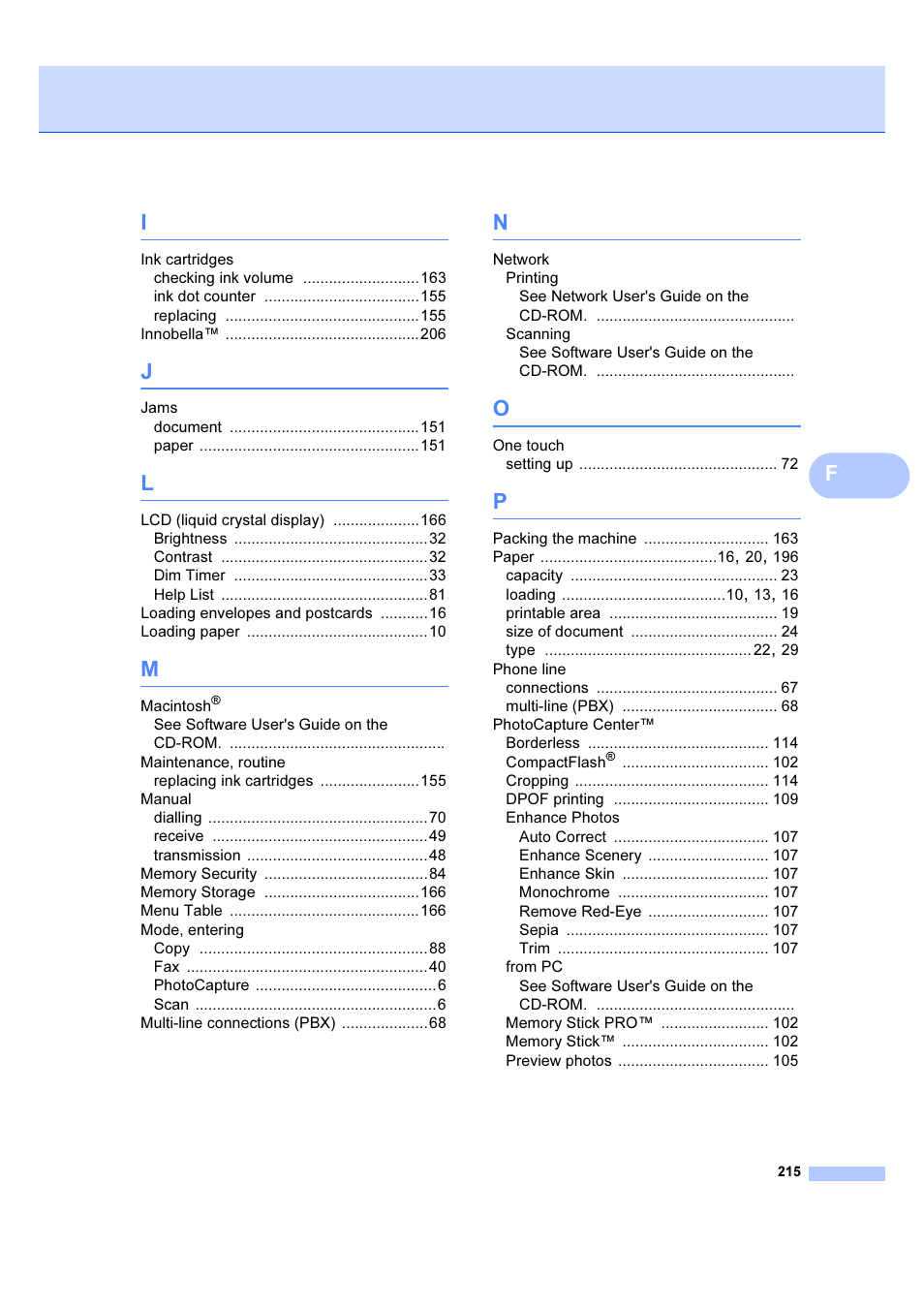 Brother MFC 6890CDW User Manual | Page 224 / 227