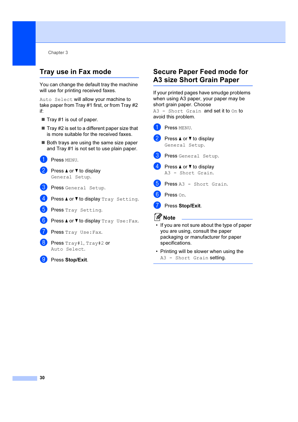 Tray use in fax mode | Brother MFC 6890CDW User Manual | Page 39 / 227