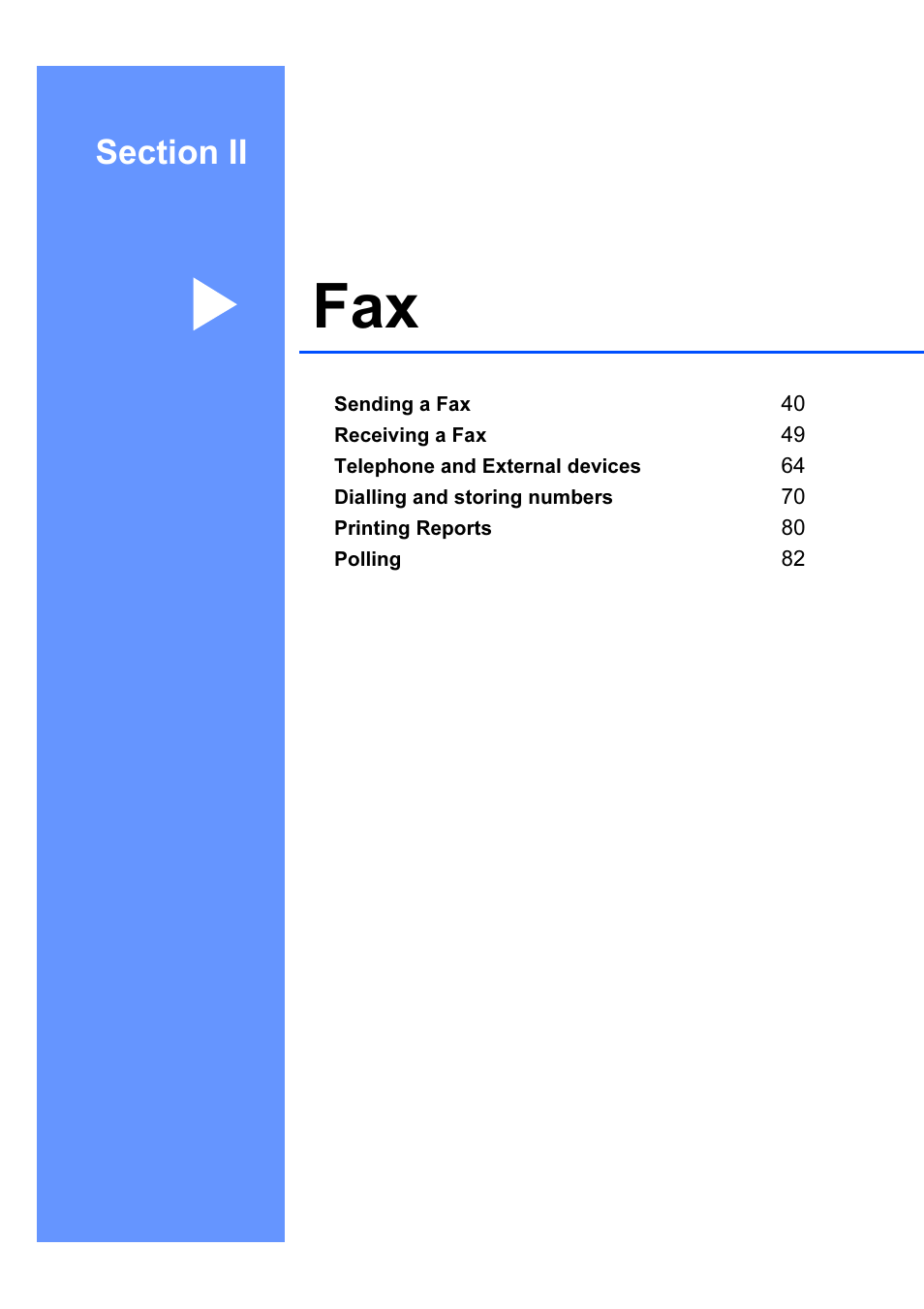 Section ii fax | Brother MFC 6890CDW User Manual | Page 48 / 227