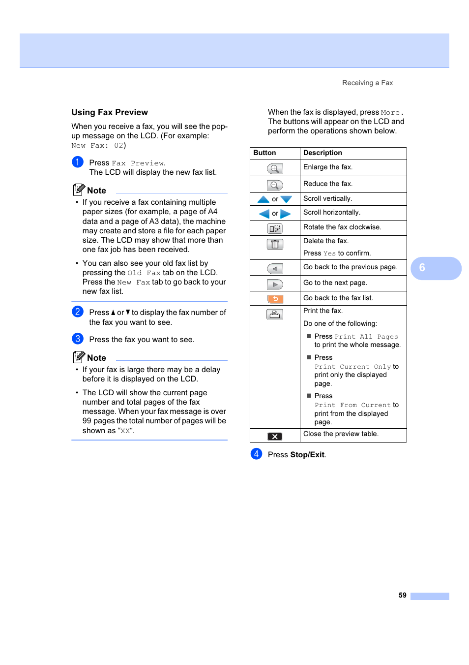 Using fax preview | Brother MFC 6890CDW User Manual | Page 68 / 227