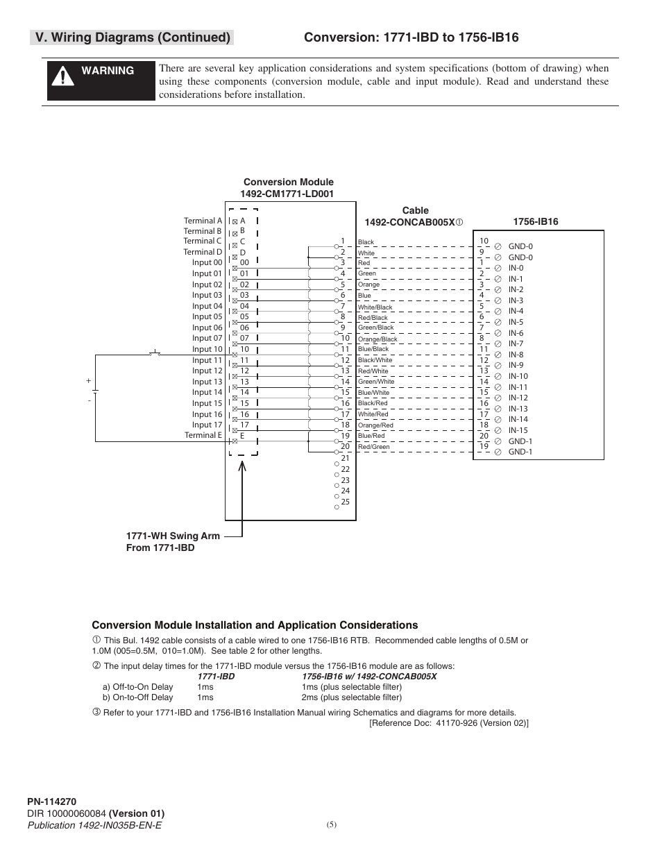 V. wiring diagrams (continued) | Rockwell Automation 1492-CM1771-LD001 Digital I/O Conversion Module User Manual | Page 5 / 8