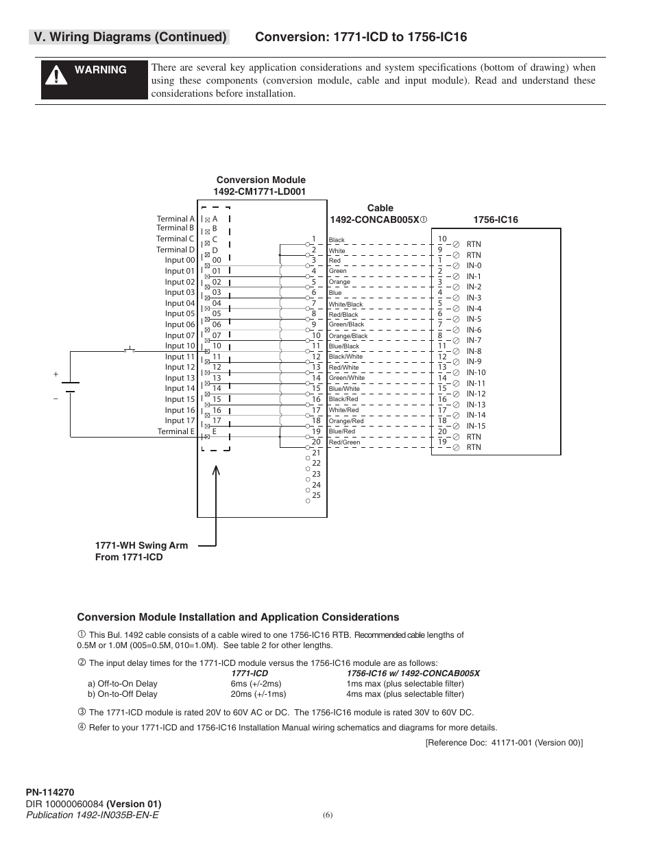 V. wiring diagrams (continued) | Rockwell Automation 1492-CM1771-LD001 Digital I/O Conversion Module User Manual | Page 6 / 8