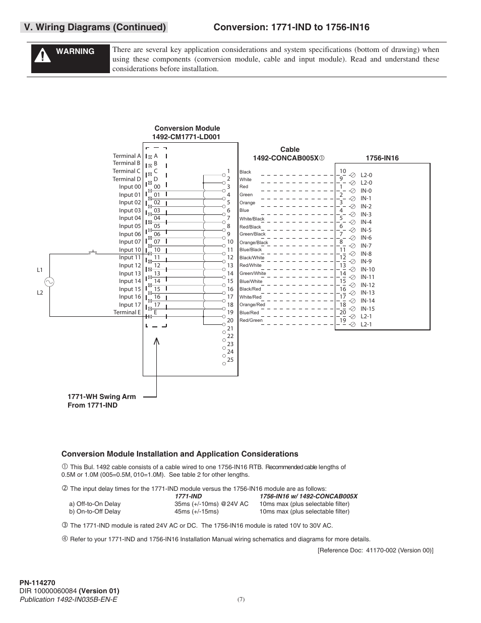 V. wiring diagrams (continued) | Rockwell Automation 1492-CM1771-LD001 Digital I/O Conversion Module User Manual | Page 7 / 8