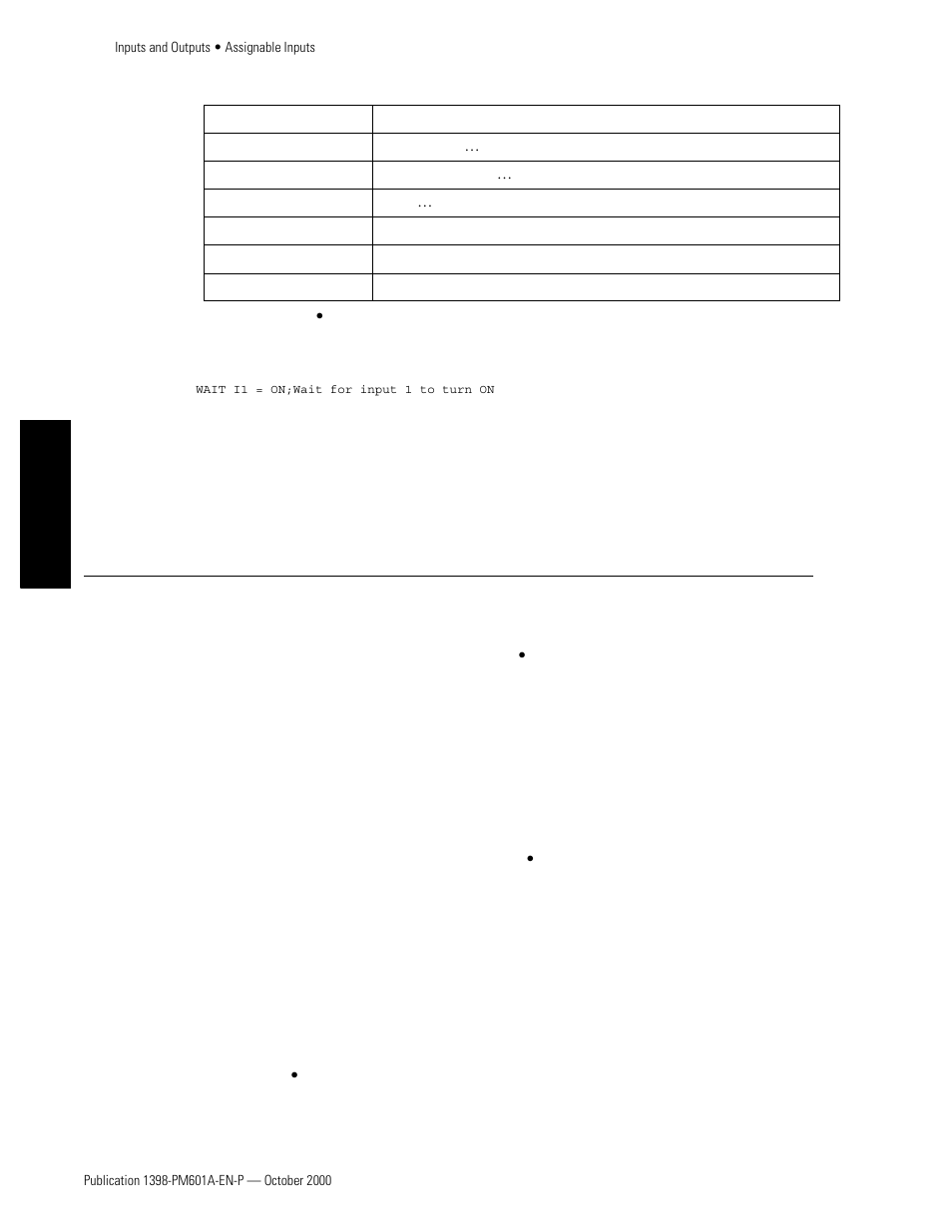 Associated input instruction, Input debounce time, Assignable inputs | Enable (i3), When enable turns on, When enable turns off | Rockwell Automation 1398-PDM-xxx IQ Master Version 3.2.4 for IA-2000 and IQ-5000 Positioning Drive Modules, IQ-55 User Manual | Page 108 / 464