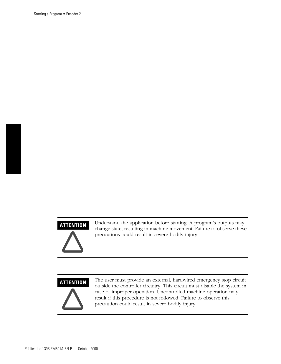 Starting a program | Rockwell Automation 1398-PDM-xxx IQ Master Version 3.2.4 for IA-2000 and IQ-5000 Positioning Drive Modules, IQ-55 User Manual | Page 116 / 464
