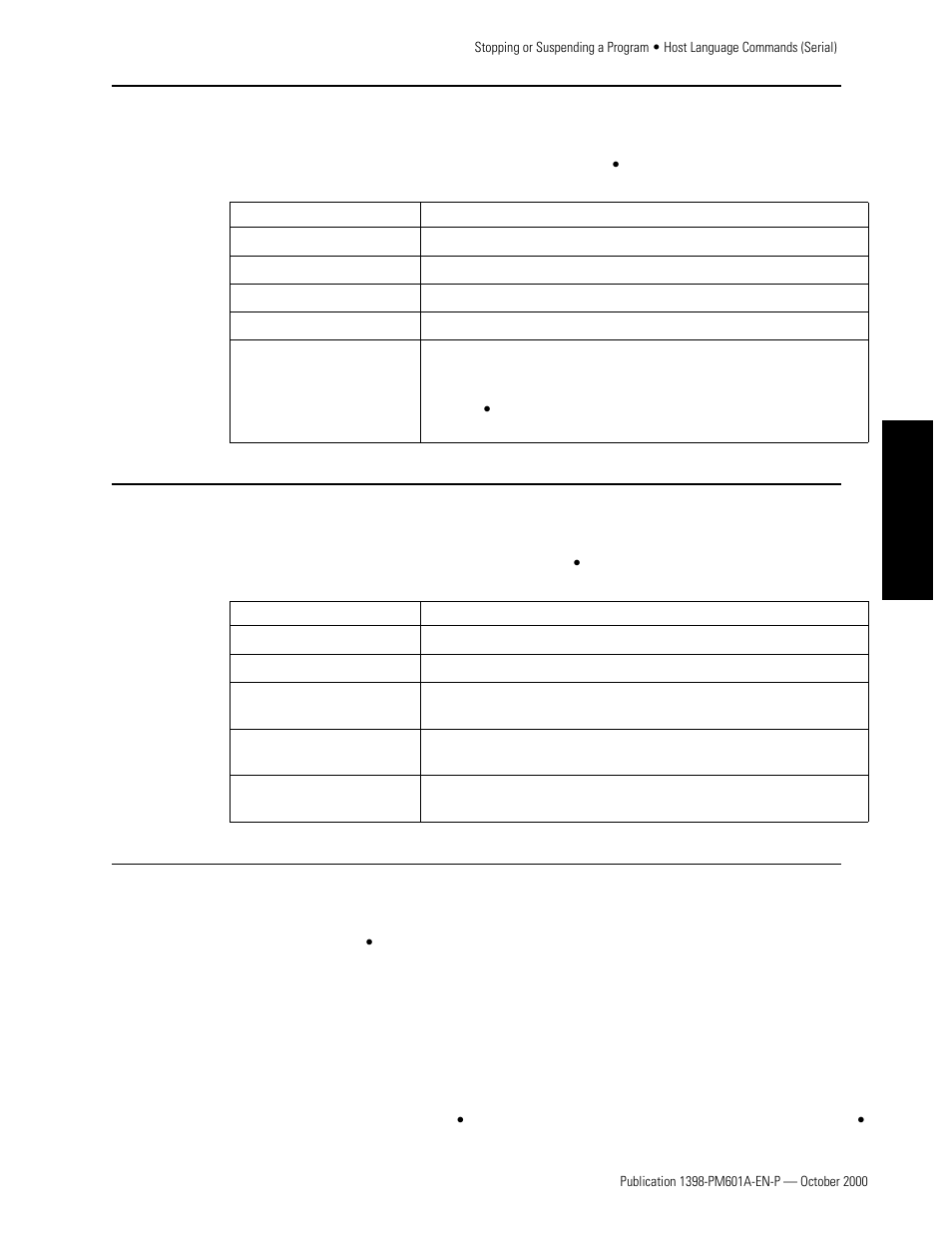 Host language commands (serial), Program instructions, Fault conditions | Rockwell Automation 1398-PDM-xxx IQ Master Version 3.2.4 for IA-2000 and IQ-5000 Positioning Drive Modules, IQ-55 User Manual | Page 119 / 464