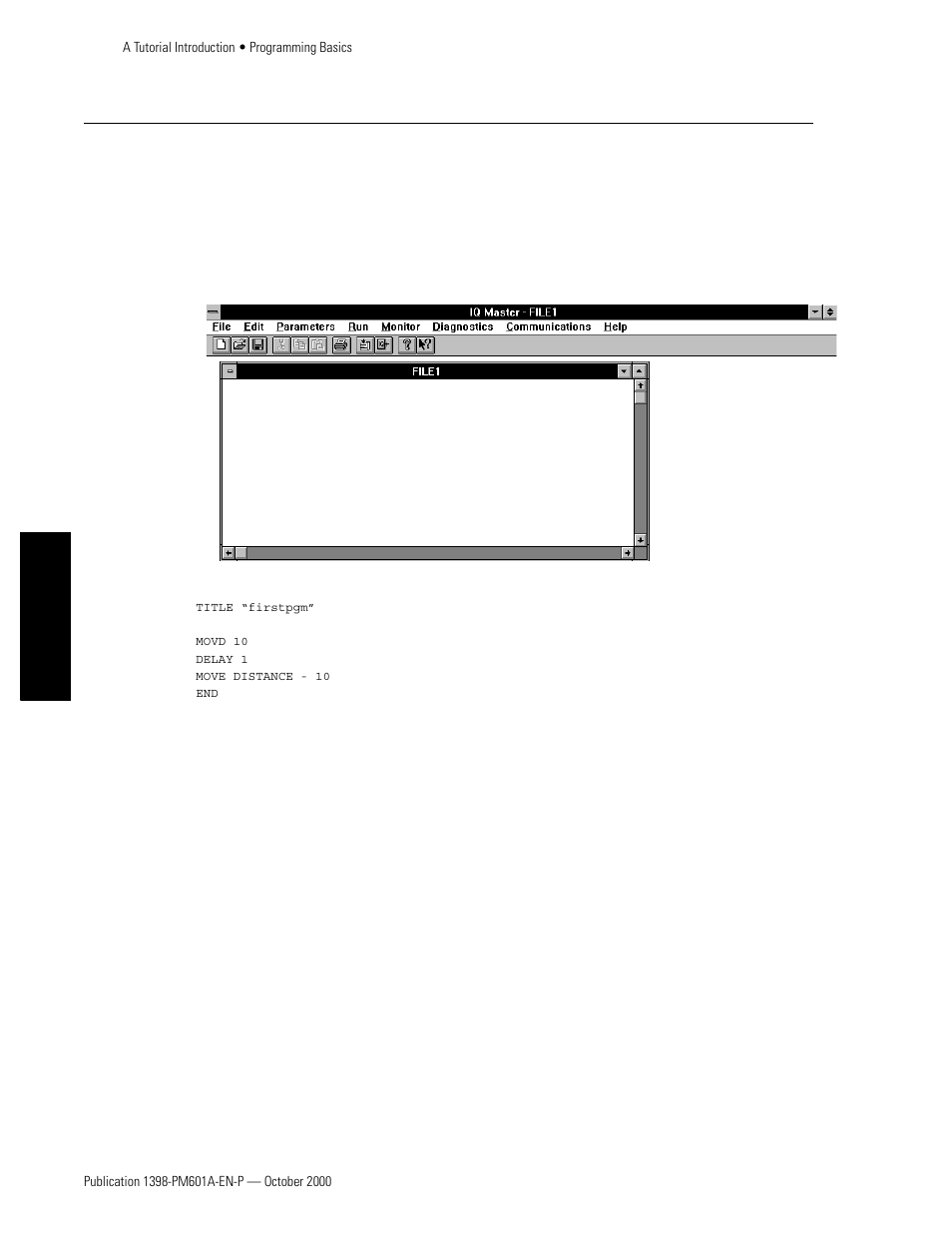 Programming basics | Rockwell Automation 1398-PDM-xxx IQ Master Version 3.2.4 for IA-2000 and IQ-5000 Positioning Drive Modules, IQ-55 User Manual | Page 136 / 464