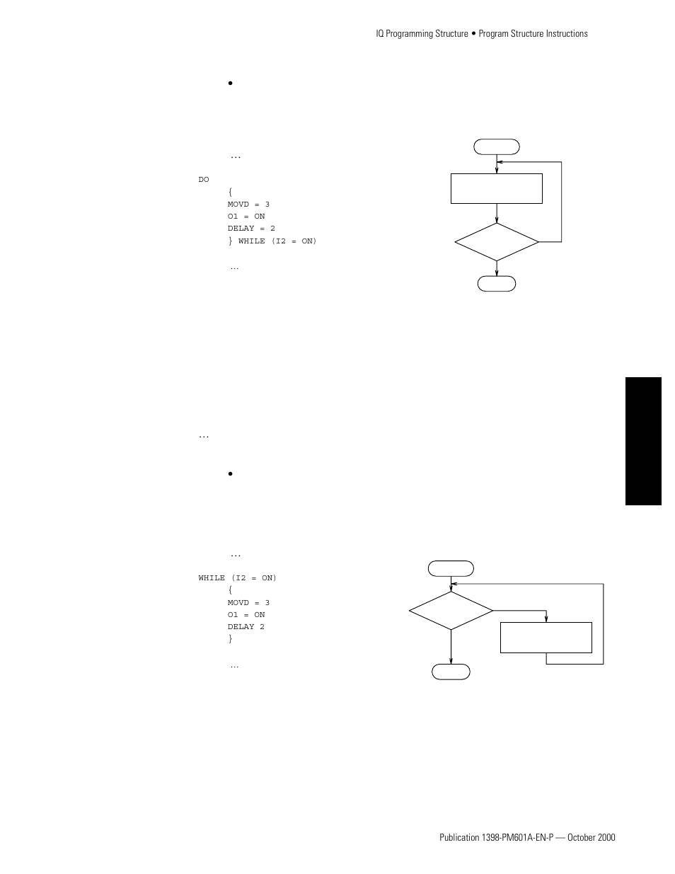 While structure, Subroutines, While structure subroutines | Tutorial | Rockwell Automation 1398-PDM-xxx IQ Master Version 3.2.4 for IA-2000 and IQ-5000 Positioning Drive Modules, IQ-55 User Manual | Page 165 / 464