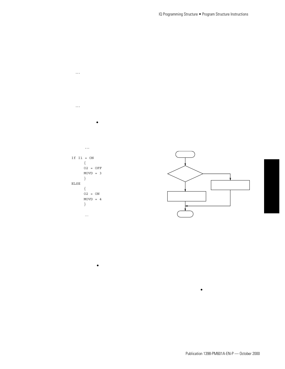 If/else structure, Wait statement, On structure | If/else structure wait statement on structure, Tutorial if/else structure | Rockwell Automation 1398-PDM-xxx IQ Master Version 3.2.4 for IA-2000 and IQ-5000 Positioning Drive Modules, IQ-55 User Manual | Page 167 / 464