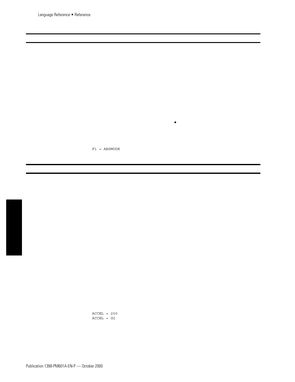 Absmode, Accel | Rockwell Automation 1398-PDM-xxx IQ Master Version 3.2.4 for IA-2000 and IQ-5000 Positioning Drive Modules, IQ-55 User Manual | Page 200 / 464