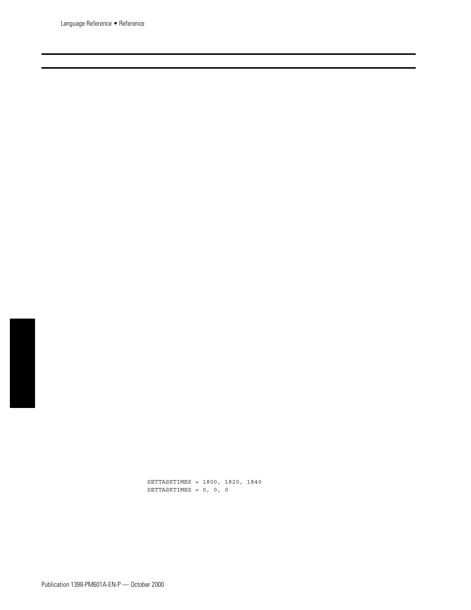 Settasktimes | Rockwell Automation 1398-PDM-xxx IQ Master Version 3.2.4 for IA-2000 and IQ-5000 Positioning Drive Modules, IQ-55 User Manual | Page 288 / 464