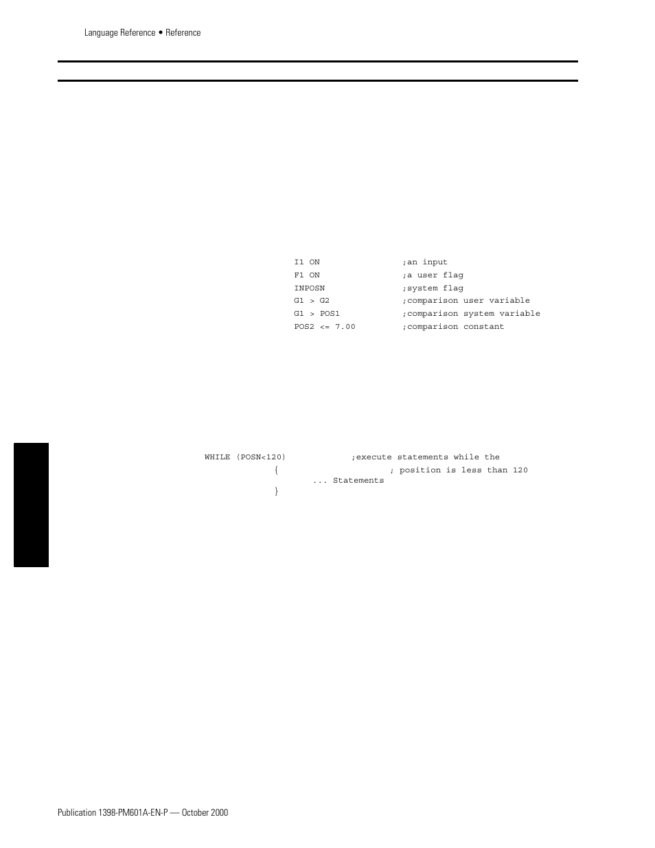 While, Words, While program structure | Rockwell Automation 1398-PDM-xxx IQ Master Version 3.2.4 for IA-2000 and IQ-5000 Positioning Drive Modules, IQ-55 User Manual | Page 302 / 464