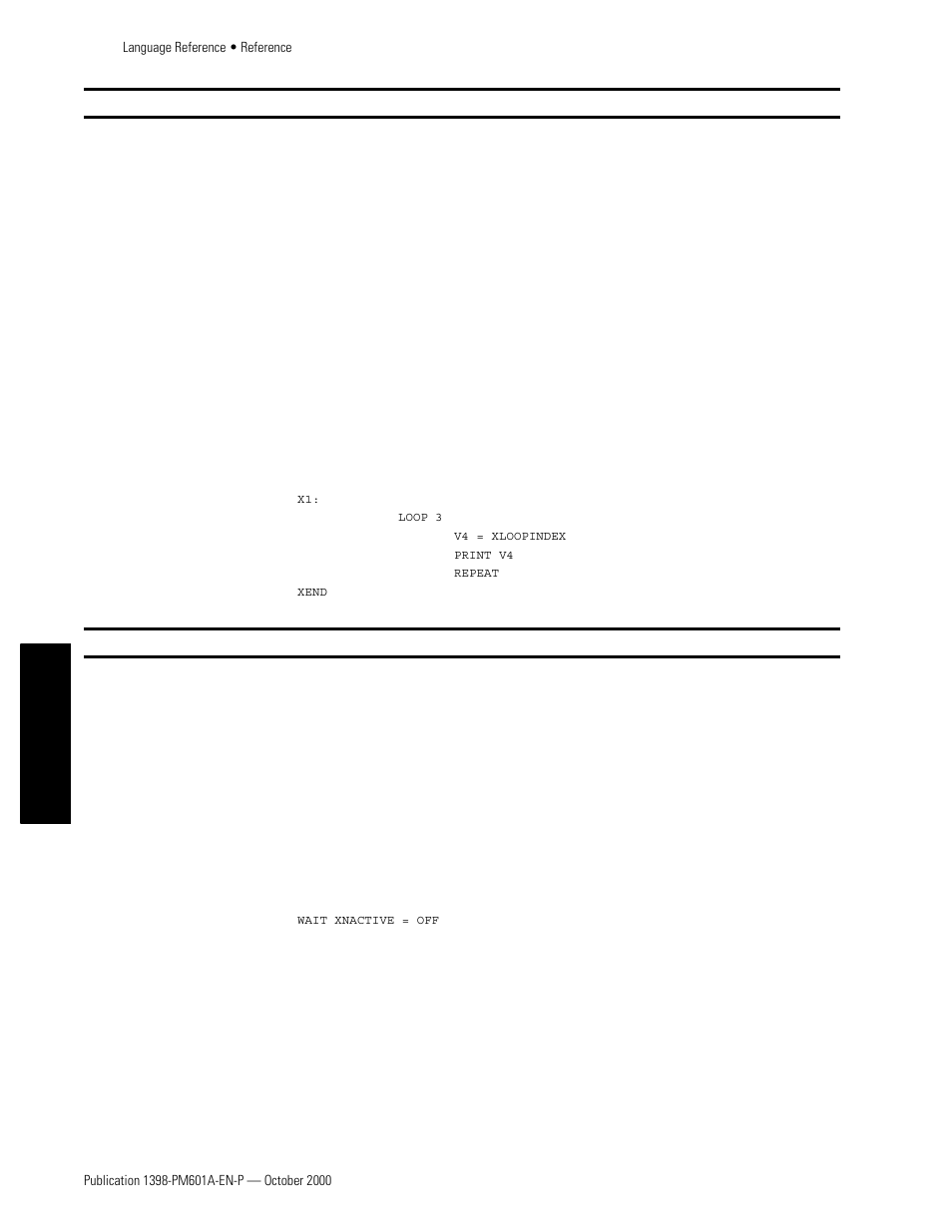 Xloopindex, Xnactive | Rockwell Automation 1398-PDM-xxx IQ Master Version 3.2.4 for IA-2000 and IQ-5000 Positioning Drive Modules, IQ-55 User Manual | Page 306 / 464