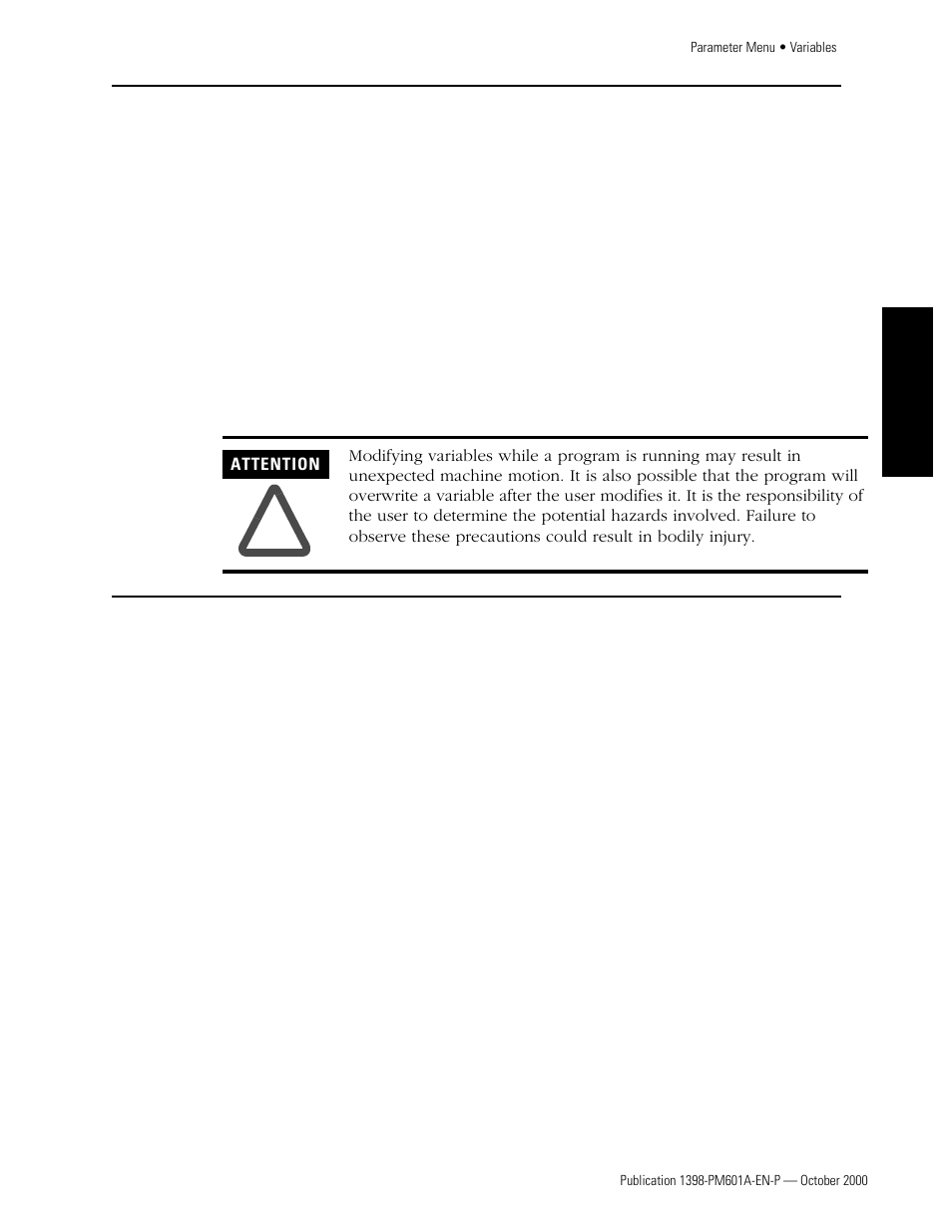 Variables, Edit parameter file, Open | Variables edit parameter file, New open | Rockwell Automation 1398-PDM-xxx IQ Master Version 3.2.4 for IA-2000 and IQ-5000 Positioning Drive Modules, IQ-55 User Manual | Page 73 / 464