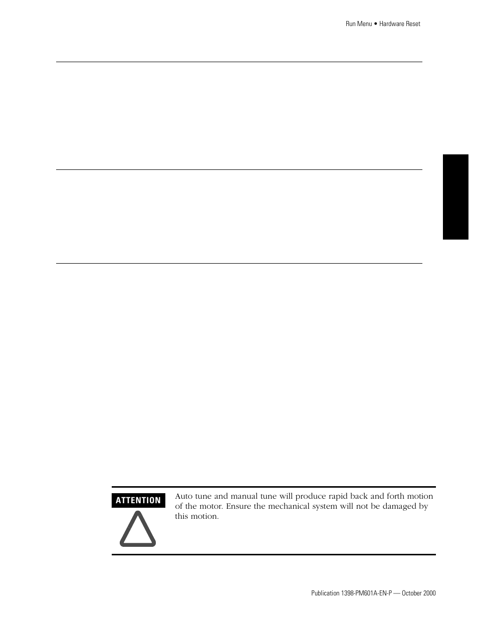 Hardware reset, Define home position, Tune | Hardware reset define home position | Rockwell Automation 1398-PDM-xxx IQ Master Version 3.2.4 for IA-2000 and IQ-5000 Positioning Drive Modules, IQ-55 User Manual | Page 79 / 464