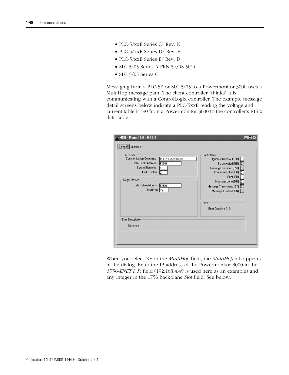 Rockwell Automation 1404-M4_M5_M6_M8 Powermonitor 3000 User Manual, PRIOR to Firmware rev. 3.0 User Manual | Page 100 / 356