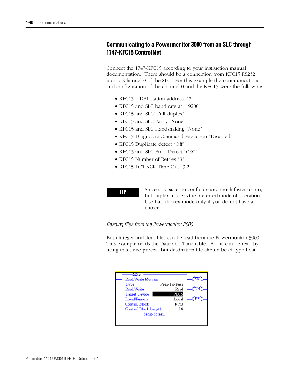 Rockwell Automation 1404-M4_M5_M6_M8 Powermonitor 3000 User Manual, PRIOR to Firmware rev. 3.0 User Manual | Page 108 / 356