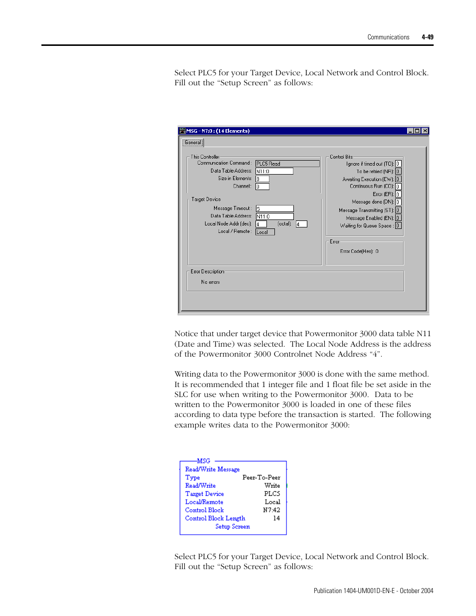 Rockwell Automation 1404-M4_M5_M6_M8 Powermonitor 3000 User Manual, PRIOR to Firmware rev. 3.0 User Manual | Page 109 / 356