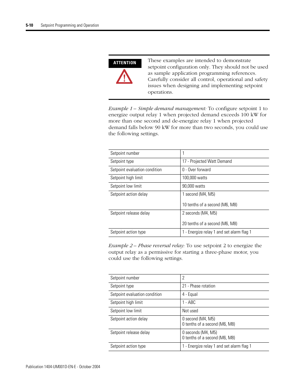 Rockwell Automation 1404-M4_M5_M6_M8 Powermonitor 3000 User Manual, PRIOR to Firmware rev. 3.0 User Manual | Page 124 / 356