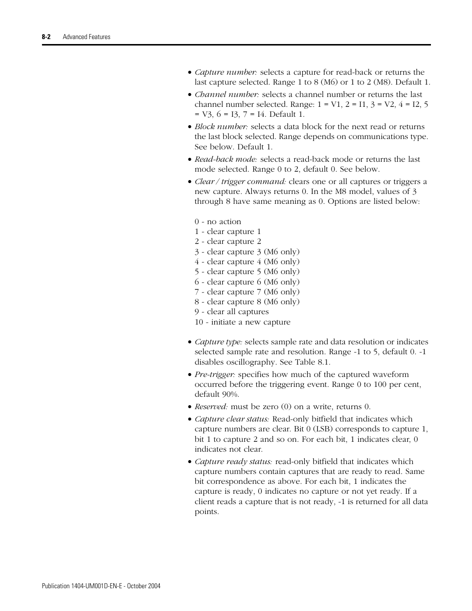 Rockwell Automation 1404-M4_M5_M6_M8 Powermonitor 3000 User Manual, PRIOR to Firmware rev. 3.0 User Manual | Page 152 / 356