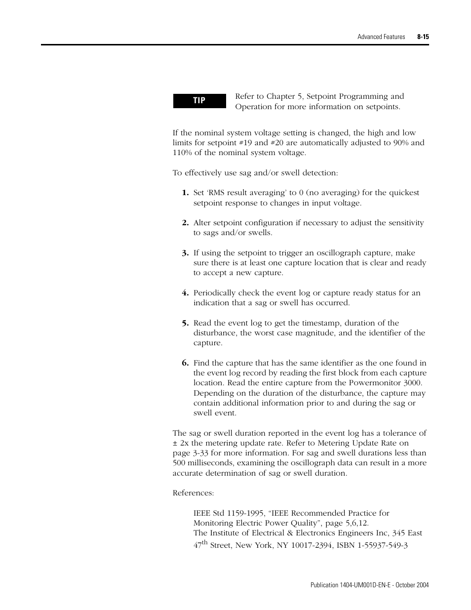 Rockwell Automation 1404-M4_M5_M6_M8 Powermonitor 3000 User Manual, PRIOR to Firmware rev. 3.0 User Manual | Page 165 / 356