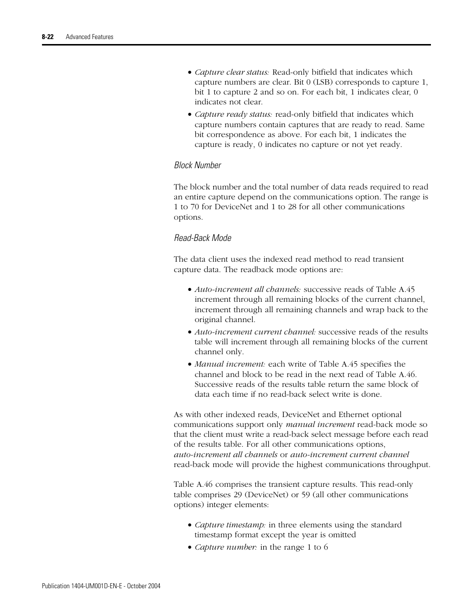 Rockwell Automation 1404-M4_M5_M6_M8 Powermonitor 3000 User Manual, PRIOR to Firmware rev. 3.0 User Manual | Page 172 / 356