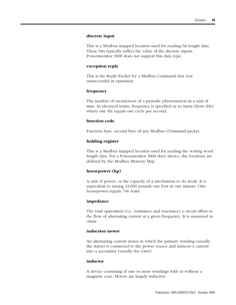 Rockwell Automation 1404-M4_M5_M6_M8 Powermonitor 3000 User Manual, PRIOR to Firmware rev. 3.0 User Manual | Page 343 / 356