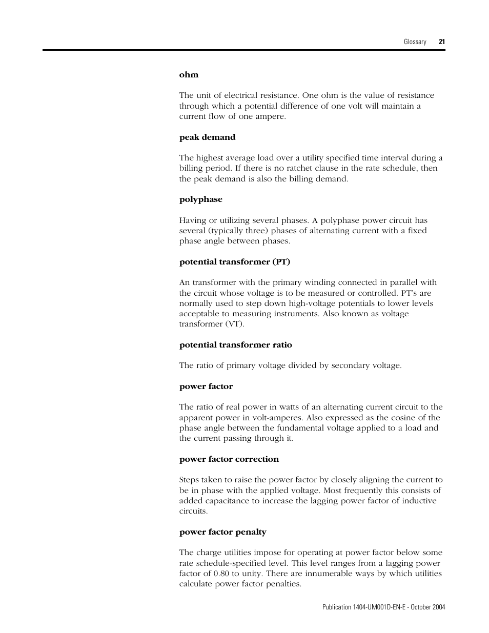 Rockwell Automation 1404-M4_M5_M6_M8 Powermonitor 3000 User Manual, PRIOR to Firmware rev. 3.0 User Manual | Page 345 / 356