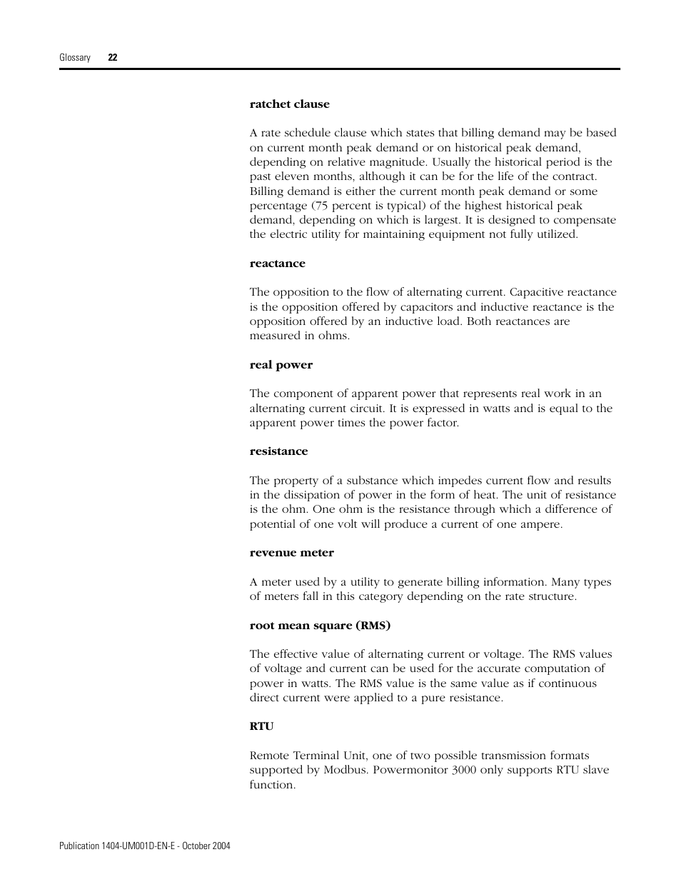 Rockwell Automation 1404-M4_M5_M6_M8 Powermonitor 3000 User Manual, PRIOR to Firmware rev. 3.0 User Manual | Page 346 / 356