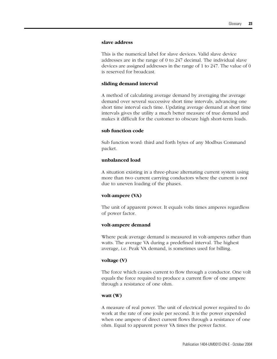 Rockwell Automation 1404-M4_M5_M6_M8 Powermonitor 3000 User Manual, PRIOR to Firmware rev. 3.0 User Manual | Page 347 / 356