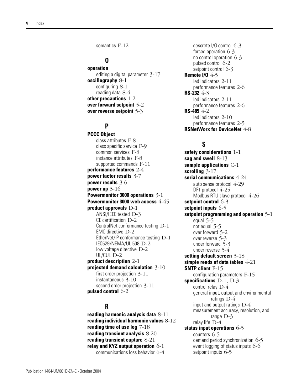 Rockwell Automation 1404-M4_M5_M6_M8 Powermonitor 3000 User Manual, PRIOR to Firmware rev. 3.0 User Manual | Page 352 / 356