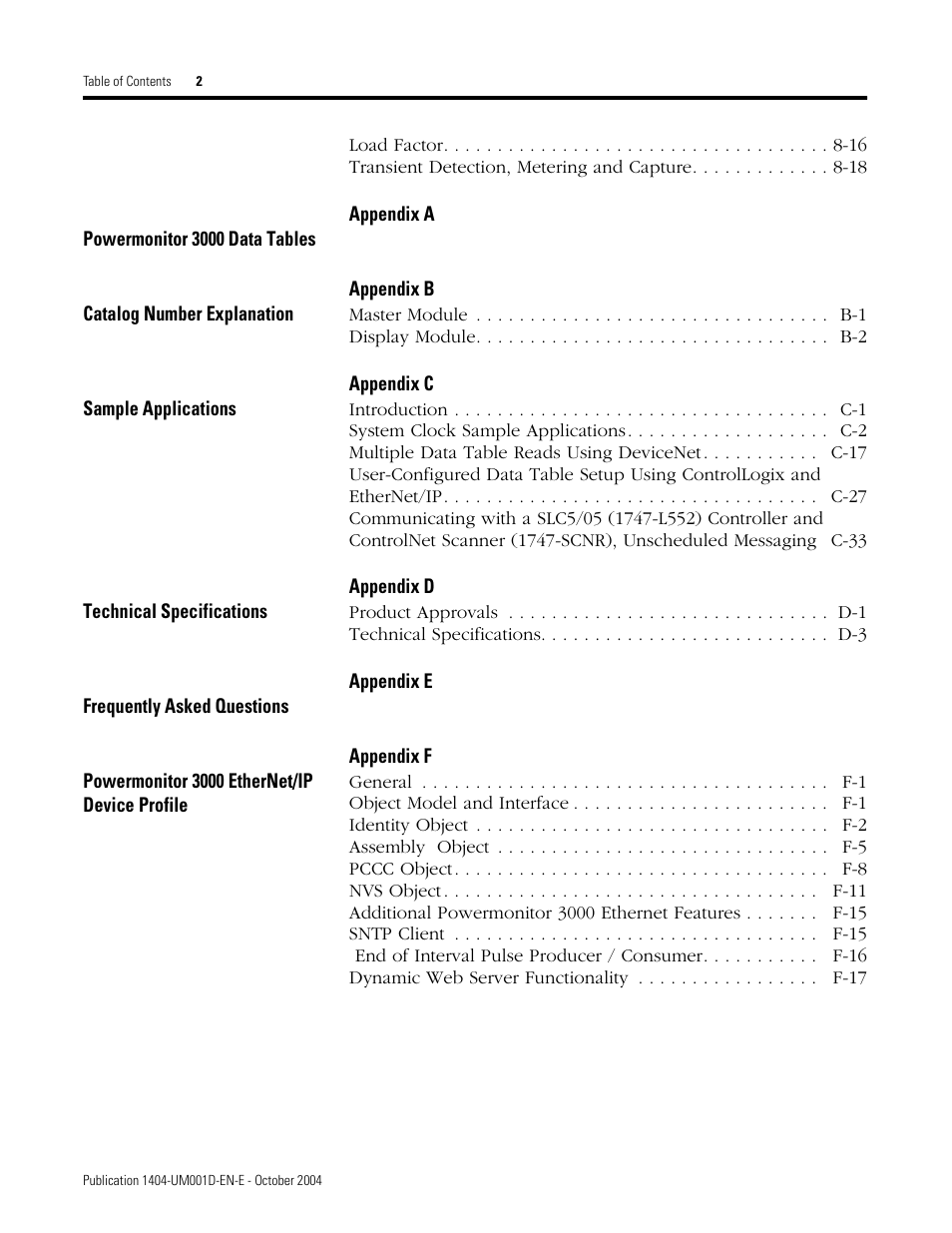 Rockwell Automation 1404-M4_M5_M6_M8 Powermonitor 3000 User Manual, PRIOR to Firmware rev. 3.0 User Manual | Page 4 / 356