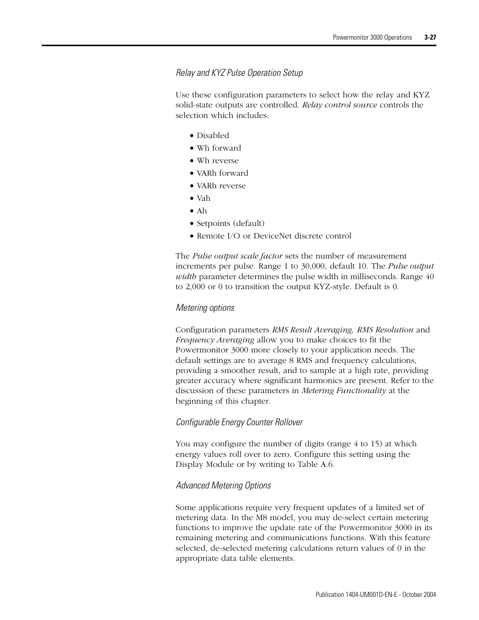Rockwell Automation 1404-M4_M5_M6_M8 Powermonitor 3000 User Manual, PRIOR to Firmware rev. 3.0 User Manual | Page 53 / 356