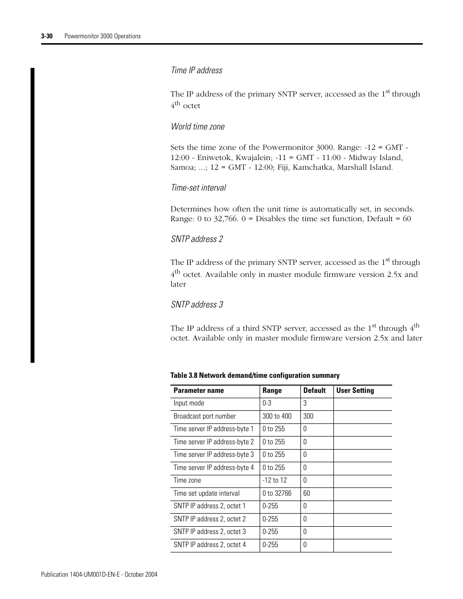 Rockwell Automation 1404-M4_M5_M6_M8 Powermonitor 3000 User Manual, PRIOR to Firmware rev. 3.0 User Manual | Page 56 / 356