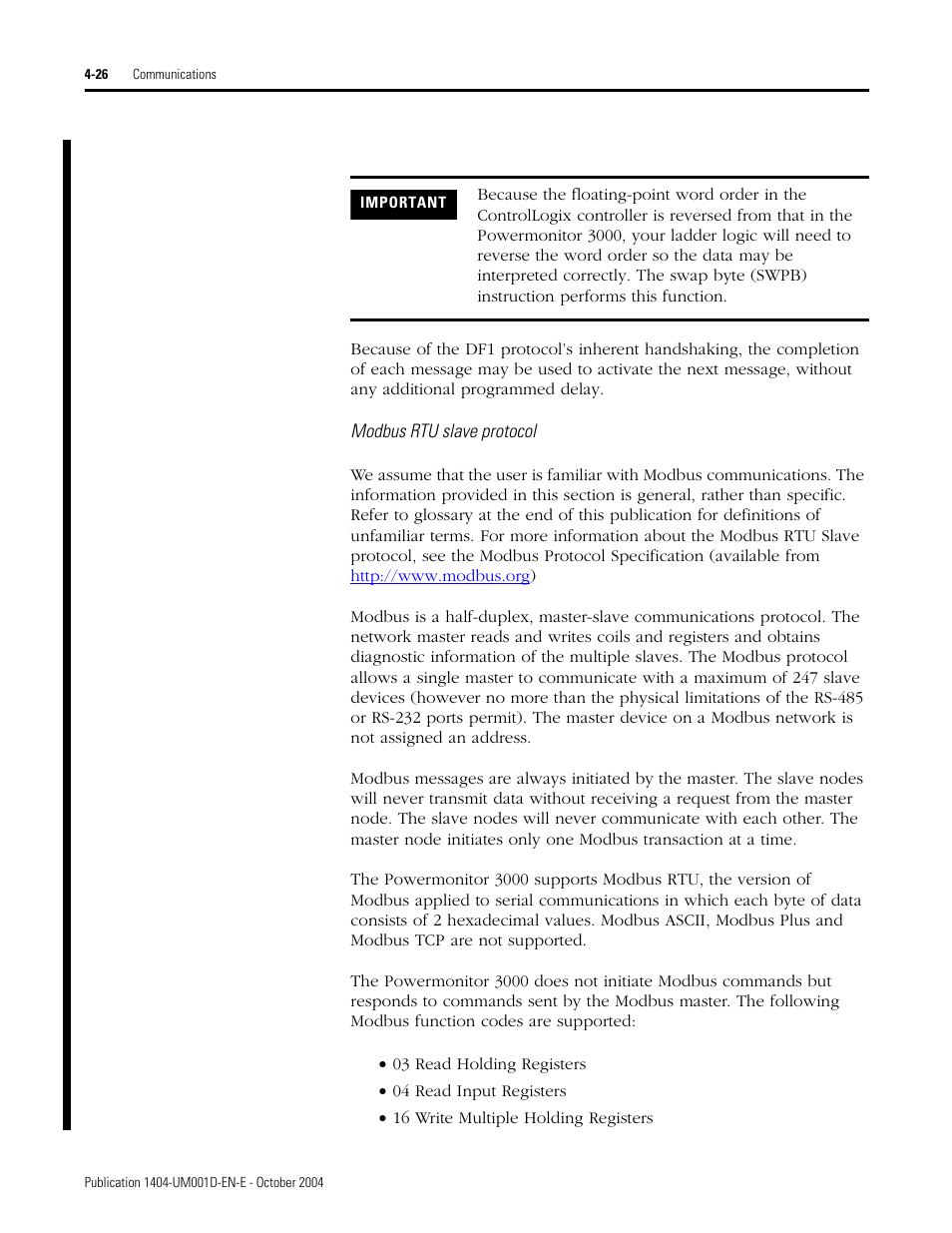 Rockwell Automation 1404-M4_M5_M6_M8 Powermonitor 3000 User Manual, PRIOR to Firmware rev. 3.0 User Manual | Page 86 / 356
