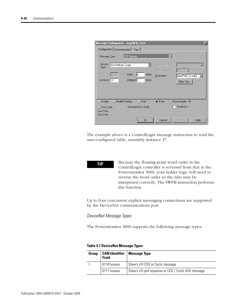 Rockwell Automation 1404-M4_M5_M6_M8 Powermonitor 3000 User Manual, PRIOR to Firmware rev. 3.0 User Manual | Page 94 / 356