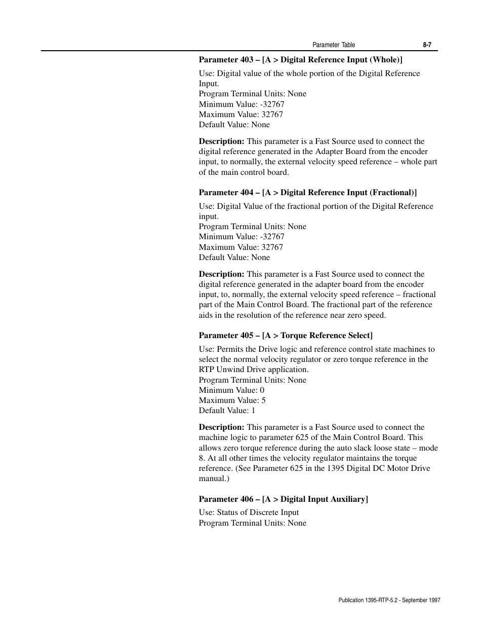 Rockwell Automation 1395 Digital Reference Adapter for RTP Applications User Manual | Page 49 / 69
