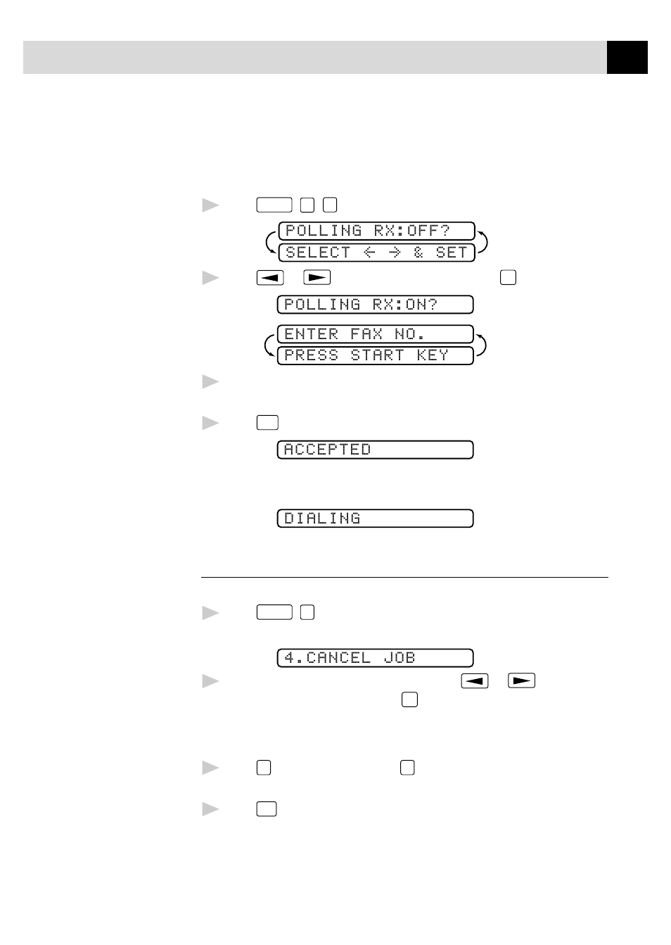 Setting up sequential polling receive, Canceling a scheduled job | Brother FAX 355MC User Manual | Page 51 / 123