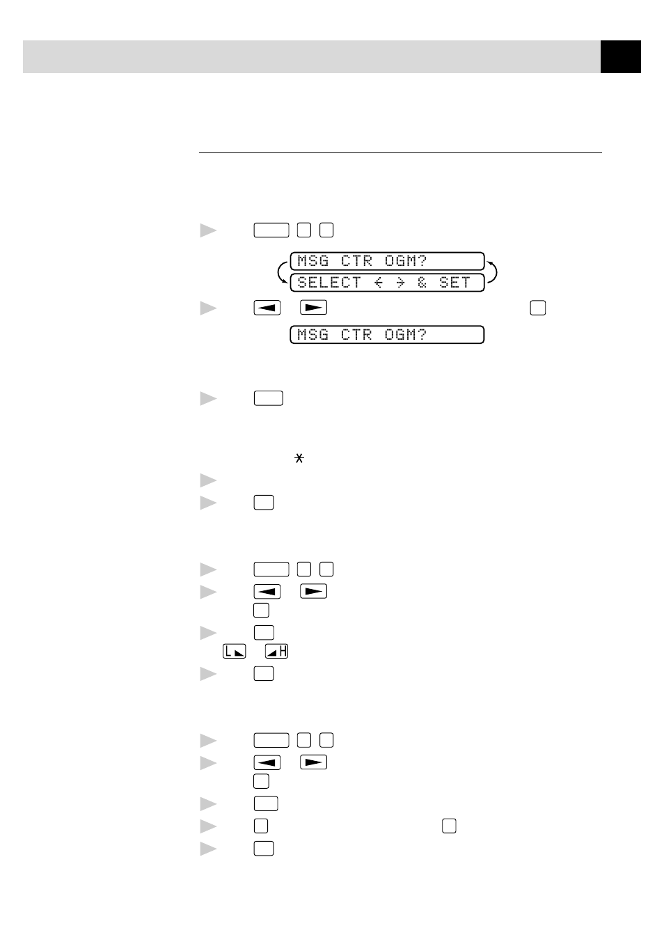 Recording message center outgoing message, Erasing outgoing message (ogm), Step 2: recording message center outgoing message | Brother FAX 355MC User Manual | Page 73 / 123