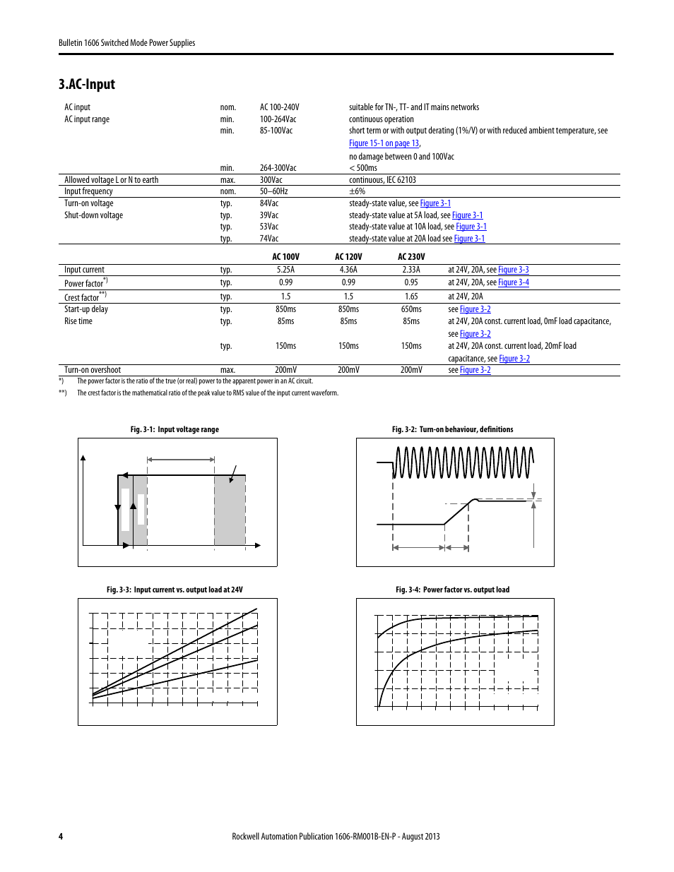Ac-input | Rockwell Automation 1606-XLE480EPC Power Supply Reference Manual User Manual | Page 4 / 26