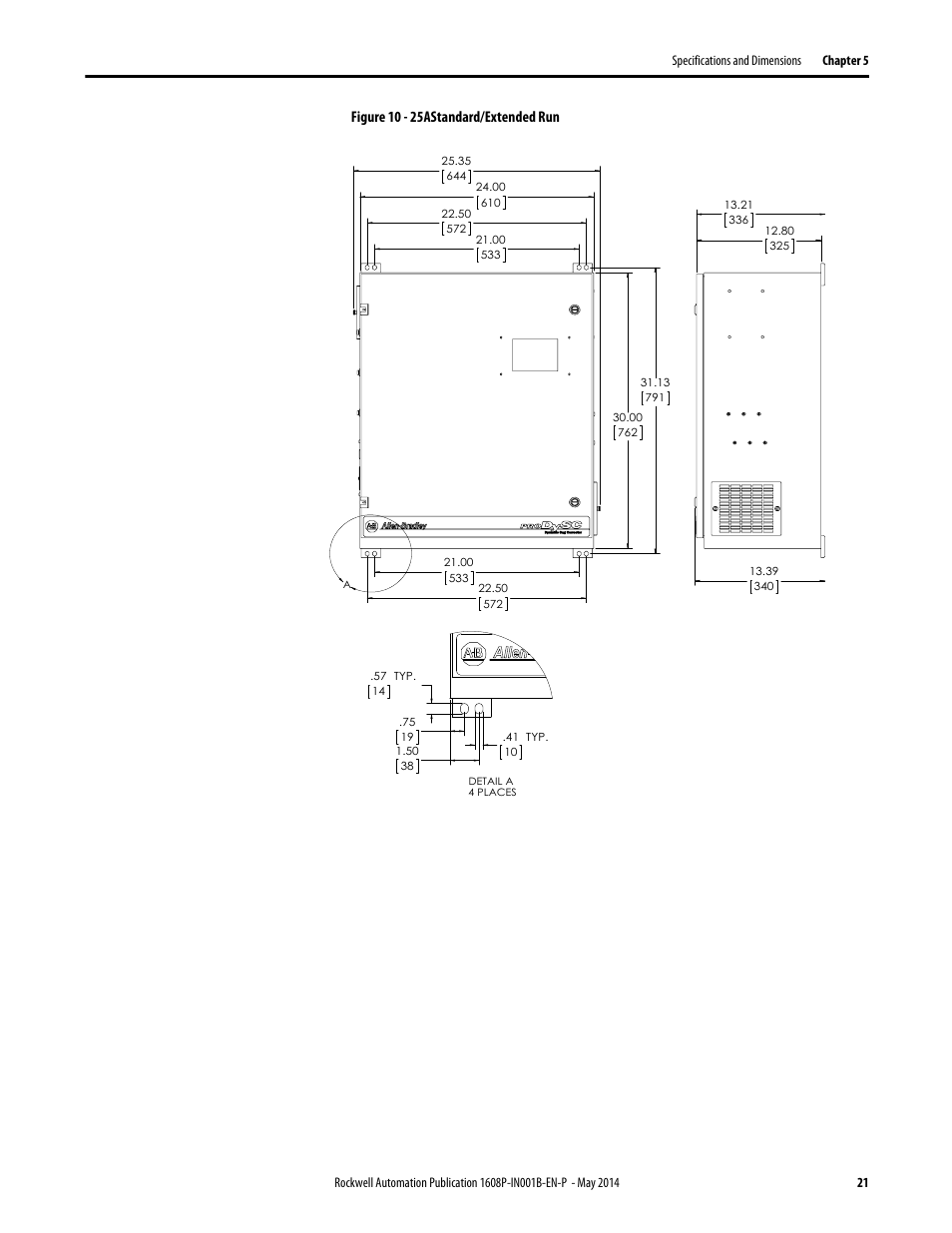 Figure 10 - 25astandard/extended run | Rockwell Automation 1608P ProDySC Installation Instructions, 25 and 50 A User Manual | Page 21 / 24