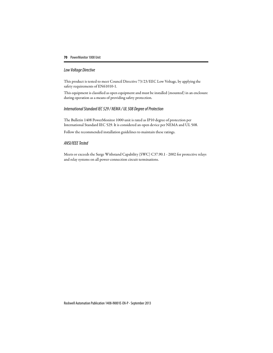 Rockwell Automation 1408-EMxx PowerMonitor 1000 Unit User Manual | Page 70 / 80